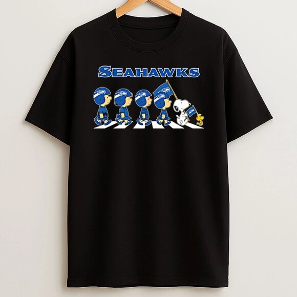 Seattle Seahawks X Peanuts Snoopy Abbey Road Shirt170 - Picture 1 of 5